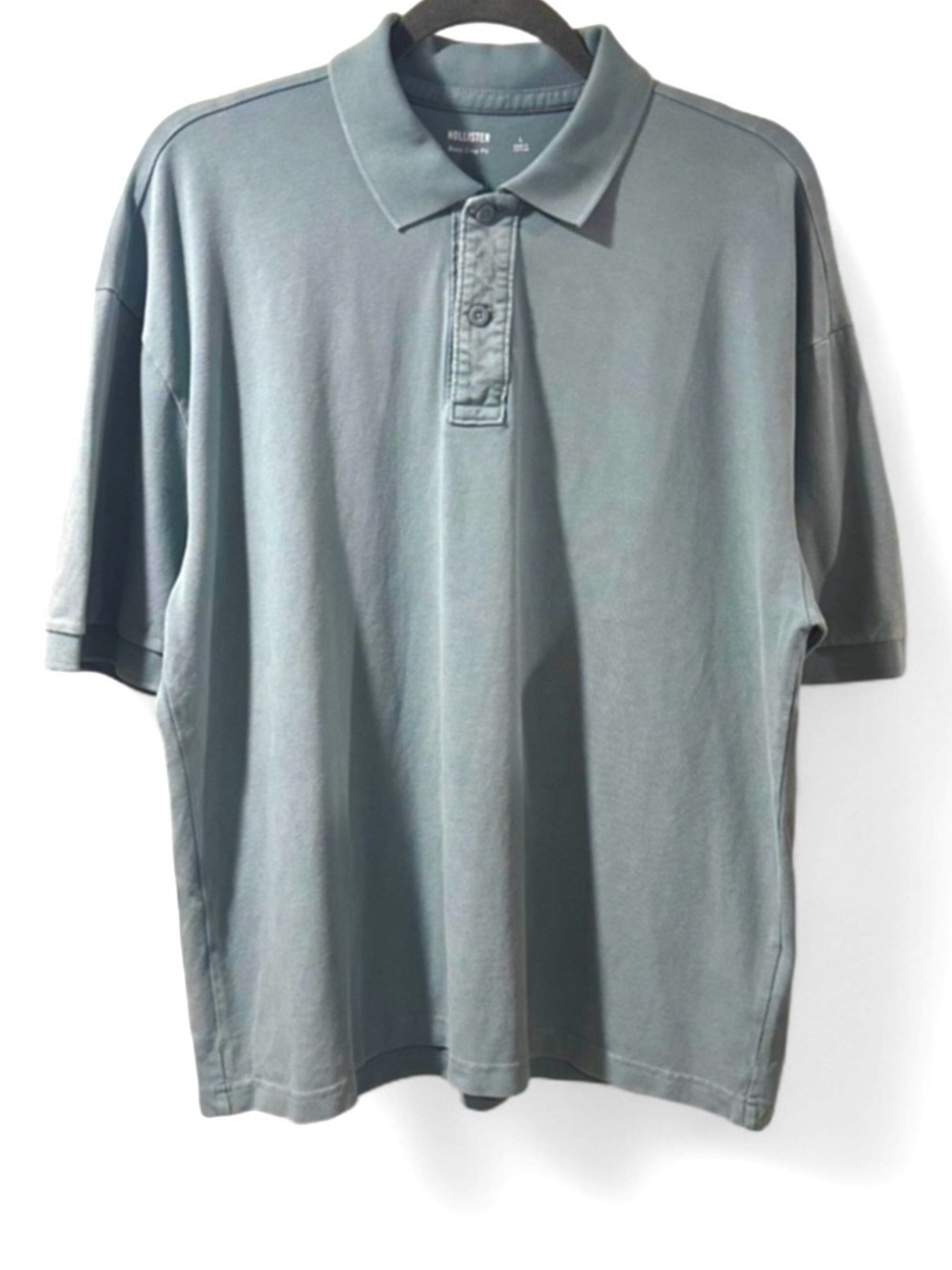 Hollister Vintage-Washed Boxy Crop Polo Shirt Size Men’s Large (NWT)